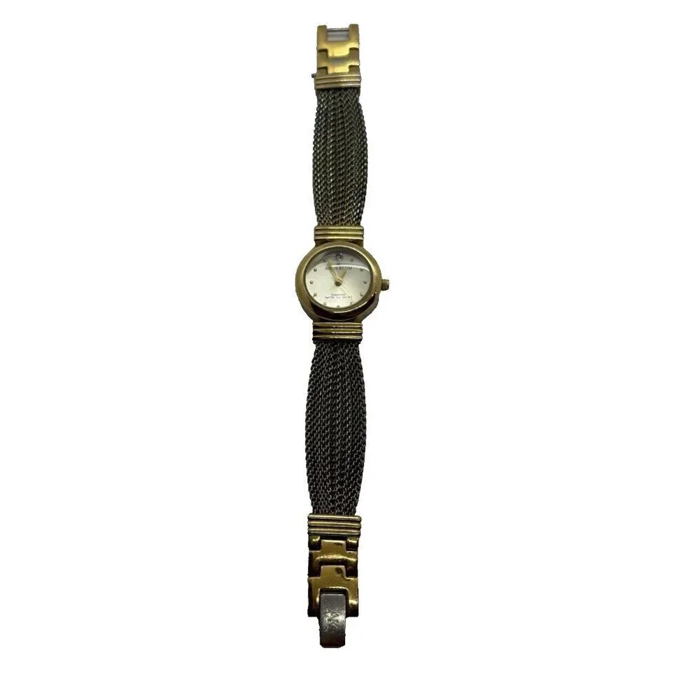 Anne Klein Quartz 10/5360 Diamond Women's Watch Mesh Bracelet Gold Tone WR 100FT